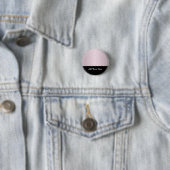 Roze en zilverwit stippenpatroon ronde button 3,2 cm (In situ)