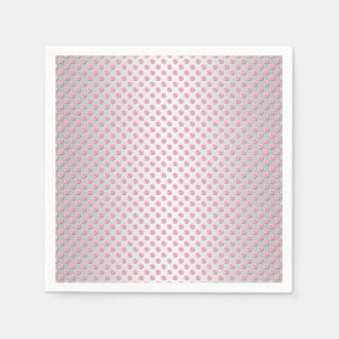 Roze en zilverwit stippenpatroon servetten