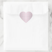 Roze en zilverwitte stippenpatroon hart sticker (Tas)