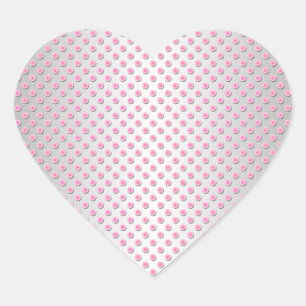 Roze en zilverwitte stippenpatroon hart sticker