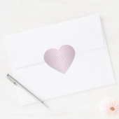 Roze en zilverwitte stippenpatroon hart sticker (Envelop)