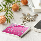Roze en zilverzoete zestien Sleutelhanger (Zijkant)