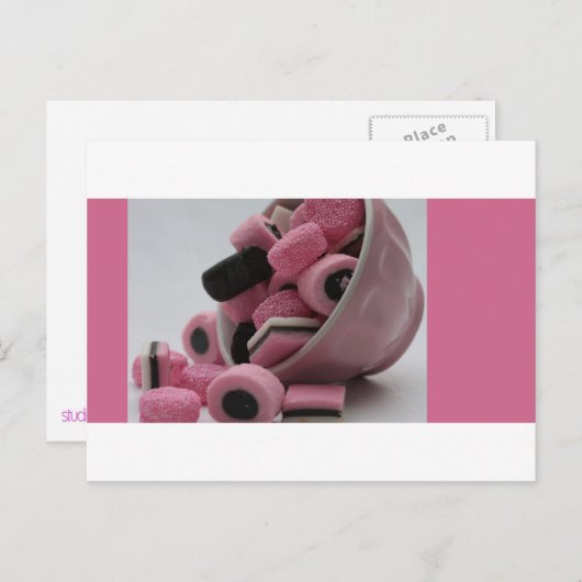 roze en zoet briefkaart (Voorkant / Achterkant)