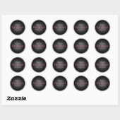 Roze en Zwart 1,5" Ronde Bat Mitzvah Sticker (Vel)
