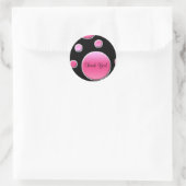 Roze en Zwart 1,5"Ronde Dank u Sticker (Tas)