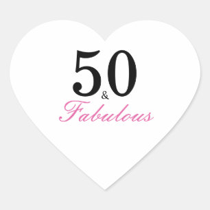 Roze en zwart 50 en Fabulous Birthday Classic Ro Hart Sticker