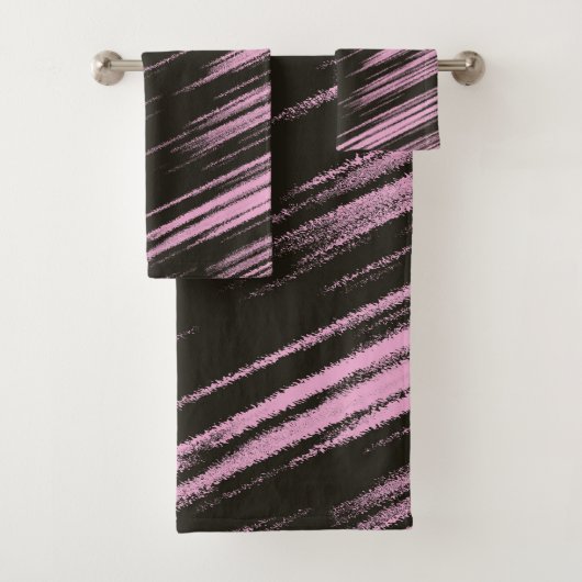 Roze en Zwart abstract Bad Handdoek (Insitu)