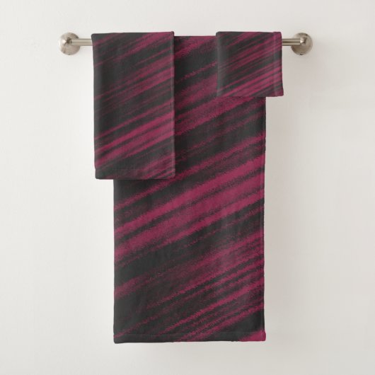 Roze en Zwart abstract Bad Handdoek (Insitu)