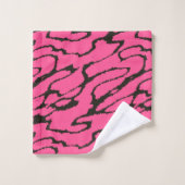 Roze en Zwart abstract Bad Handdoek (Wasdoekje)