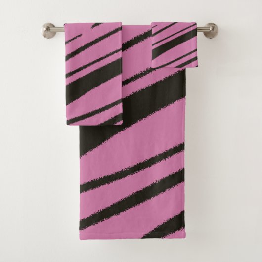 Roze en Zwart abstract Bad Handdoek (Insitu)