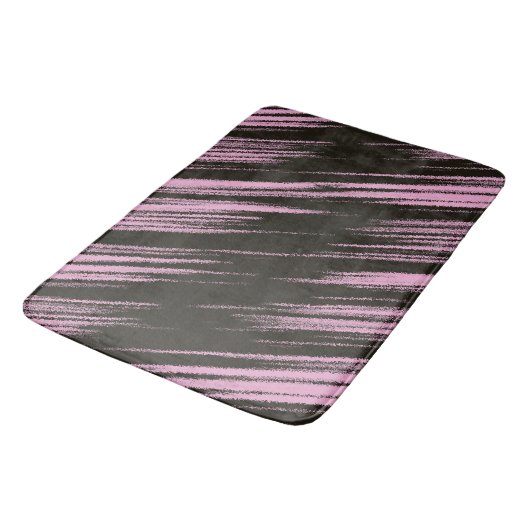 Roze en Zwart abstract Badmat (Gekanteld)