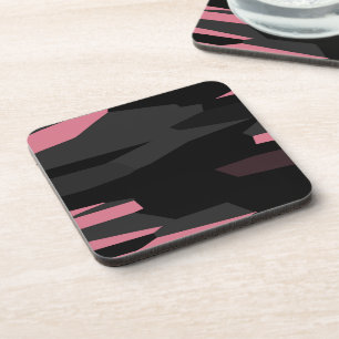 roze en zwart abstract bier onderzetter