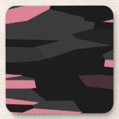 roze en zwart abstract bier onderzetter (Voorkant)