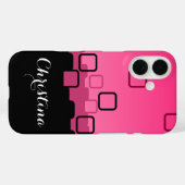 Roze en zwart Abstract Case-Mate iPhone Case (Achterkant (horizontaal))