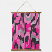 Roze en zwart Abstract Hangend Wandkleed (Voorkant)