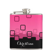 Roze en zwart Abstract Heupfles (Voorkant)