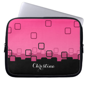 Roze en zwart Abstract Laptop Sleeve
