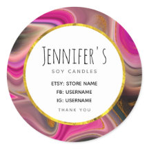 Roze en zwart Abstract met Gold Swirls Business