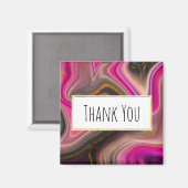 Roze en zwart Abstract met Gold Swirls Hartelijk d Magneet (Voorkant / Achterkant)