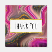 Roze en zwart Abstract met Gold Swirls Hartelijk d Magneet (Voorkant)