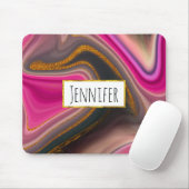 Roze en zwart Abstract met Gold Swirls Mouse Pa Muismat (Met muis)