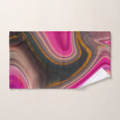 Roze en zwart, Abstract met goudziren Bad Handdoek (Handdoek)