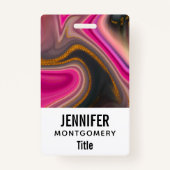 Roze en zwart, Abstract met goudziren Badge (Voorkant)