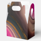 Roze en zwart, Abstract met goudziren Bedankdoosjes (Geopend)