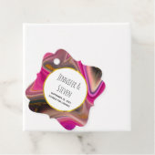 Roze en zwart, Abstract met goudziren Bedankjes Labels (In situ)