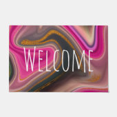 Roze en zwart, Abstract met goudziren Deurmat (Voorkant)