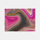 Roze en zwart, Abstract met goudziren Fleece Deken (Voorkant (Horizontaal))