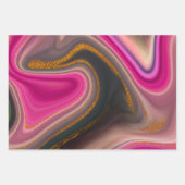 Roze en zwart, Abstract met goudziren Inpakpapier Vel (Voorkant)