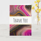 Roze en zwart, Abstract met goudziren Kaart (Gele Bloem)