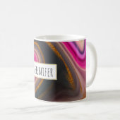 Roze en zwart, Abstract met goudziren Koffiemok (Voorkant rechts)