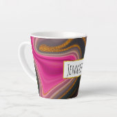 Roze en zwart, Abstract met goudziren Latte Mok (Linkerhoek)