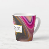 Roze en zwart, Abstract met goudziren Latte Mok (Rechterhoek)