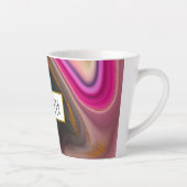 Roze en zwart, Abstract met goudziren Latte Mok (Rechts)
