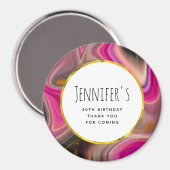 Roze en zwart, Abstract met goudziren Magneet (Voorkant / Achterkant)