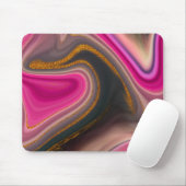 Roze en zwart, Abstract met goudziren Muismat (Met muis)
