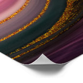 Roze en zwart, Abstract met goudziren Poster (Hoek)