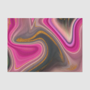 Roze en zwart, Abstract met goudziren Tissuepapier