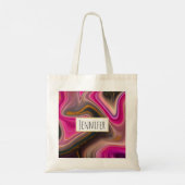 Roze en zwart, Abstract met goudziren Tote Bag (Achterkant)