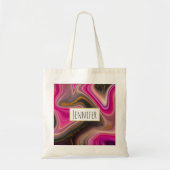 Roze en zwart, Abstract met goudziren Tote Bag (Voorkant)