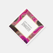 Roze en zwart, Abstract met goudziren van afgelope Servet (Hoek)