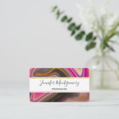 Roze en zwart, Abstract met goudziren Visitekaartje (Staand voorkant)