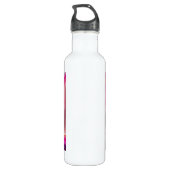 Roze en zwart, Abstract met goudziren Waterfles (Achterkant)