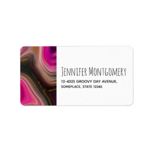 Roze en zwart, Abstract met label voor gouden stal