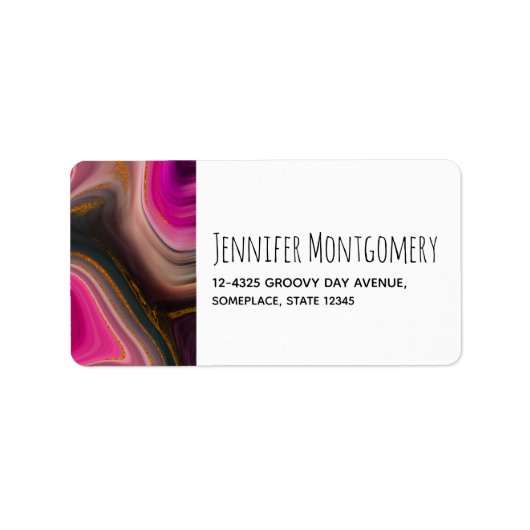 Roze en zwart, Abstract met label voor gouden stal (Voorkant)