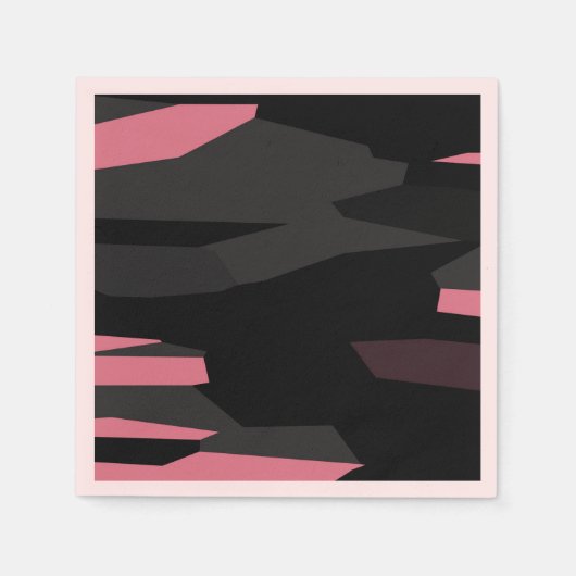 roze en zwart abstract servet (Voorkant)