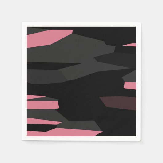 roze en zwart abstract servet (Voorkant)